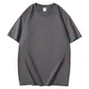 Camiseta de Algodão Puro com Ombro Caído Estilo Hong Kong para Revenda, 200g, Disponível em Doze Cores, Pode Ser Personalizada com Logo, Manga Curta, Caimento Solto, Unissex, Manga Curta Pesada