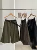 Pantalones casuales KEKEZOON de estilo coreano, tiro alto, largo tres cuartos, pierna ancha, corte holgado, adelgazantes, pierna recta, de cuero PU para otoño, 9093