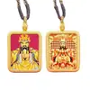 Colgante de Caja Gawu Wuye Thangka de Dragón Dorado Pintado a Mano Doble Cara Atracción Turística Cultural y Creativo Colgante de Buda