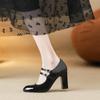 Sapatos Mary Jane Rasos de Uma Tira Estilo Hepburn para Mulheres, Novos Saltos Altos Estilo Fada 2025 Que São Confortáveis e Não Cansam os Pés