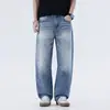 Ropa de Hombre Fengshe /2026 Primavera y Otoño Estilo Sencillo Nuevos Jeans Azules de Corte Recto Sin Elasticidad Pantalones Largos para Hombre