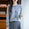 Nuevo Cárdigan de Lana Tejida Otoño e Invierno 2025 para Mujer Suéter Holgado de Manga Larga Chaqueta para Mujer Top de Gama Alta