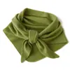 Cachecol triangular de cashmere feminino, cachecol de puro cashmere de cabra, novo para outono e inverno, gola quente de tricô de cor sólida, protetor de pescoço, pequeno xale