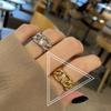 Anillo de nariz de cerdo hueco de estilo europeo y americano de moda nueva y moderna, anillo de dedo índice metálico para niña con temperamento femenino.