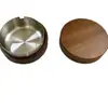 Cenicero de Madera Maciza Color Nogal para Hotel con Tapa para Uso en Casa y Oficina, Cenicero de Madera para Evitar que las Cenizas Salgan Volando