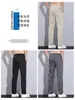 Pantalones casuales para hombre, delgados de verano, rectos, transpirables, deportivos, largos, modelo nuevo 2026, pantalones elásticos de seda helada, corte ajustado para hombre