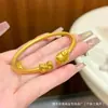 Mismo Estilo Dorado Arena Lindo Gatito Pulsera para Mujer Lujo Ligero Moda Estilo Juvenil Pulsera Abierta para Novia