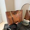 Bolsa de grande capacidade feminina, bolsa de ombro com corrente da moda deste ano, de alta qualidade, estilo estrangeiro, para todos os tipos de viagem, bolsa tote tecida