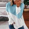 2020 Europa y Estados Unidos comercio exterior transfronterizo top para mujer Amazon explosiones combinación de colores manga larga cuello redondo contraste de color suéter holgado camiseta