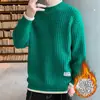 Suéter con estampado de ondas para hombre, suéter de marca de moda de otoño e invierno, ropa de suéter falso de dos piezas, suéter interior suelto de medio cuello alto