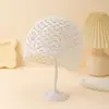 Touca de Cabelo para Adultos com Lantejoulas Vazadas, Chapéu Feito à Mão, Chapéu de Algodão Liso, Touca de Rede Fashionável para Prender o Cabelo
