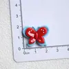 Serie Roja y Azul de Resina Chica Cereza Pasador DIY Joyería Materiales Hechos a Mano Venta al por Mayor Caja de Almacenamiento Parche para Agujero de Zapato