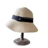 Chapéu de Pescador Decorativo de Lona Retrô Britânico Feminino Verão Casual Versátil Chapéu de Palha com Proteção Solar Viagem de Férias Proteção Solar Chapéu Bacia