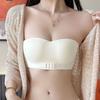 Top Tubo Reforçado com Botão Frontal para Mulheres, Sem Alças Duplo Antiderrapante para Seios Pequenos, Push-up, Sutiã Costas Invisível Sem Costura