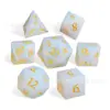 Juego de Mesa Dungeons and Dragons Dados Set de 7 Piezas Proteína Blanca Dados de Cristal Rpg Dnd
