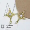 Liga Pérola Zircônia Incrustada Cruz Lua Estrela Pingente Pingente DIY Pulseira Colar Brincos Acessórios
