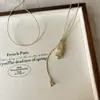 Coisas Boas Amendoim Estilo Coreano Colar Longo Pingente Feminino Outono e Inverno Luxo Acessível Nicho High-End Corrente para Suéter Gola Alta Acessórios
