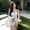 [2 Cores] Biquíni Peça Única Estilo Resort Nicho Coreano Tomara que Caia Cor Lisa Estilo Ins Simples Retrô Cobertura da Barriga Efeito Emagrecedor para Mulheres