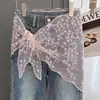2026 Nuevo Producto Elegante Bufanda Triangular de Encaje Floral Bordado Pequeño Tamaño Grande Bufanda Decorativa para la Cintura Bufanda Dulce para el Cuello Bufanda de Seda para Primavera y Otoño