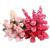 Chiyidai Boda orquídea fila de flores rojo rosa fila de flores de simulación de boda diseño de escena de fila de flores decoración de fondo de compromiso camino de flores guía
