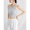 Dropshipping Primavera e Verão Novo Estilo Colete Sem Mangas com Bojo, Cropped Curto Justo, Barriga de Fora, Adequado para Usar em Camadas ou Sozinho