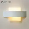 [Transfronterizo] Lámpara de mesita de noche cilíndrica larga minimalista para sala de estar, Lámpara de pared con fondo iluminado cuadrado de hotel en blanco y negro para dormitorio