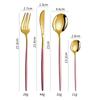 Vajilla de acero inoxidable de Amazon, cuchillo, tenedor y cuchara, juego de 4 piezas principales de vajilla occidental portuguesa, cuchillo, tenedor y cuchara para carne.