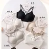 Base de maquillaje líquida sin rastro, ultrafina, para piel de bebé, lencería femenina, cómoda, realzadora, con tirantes dobles cruzados sexy, sujetador con espalda bonita