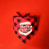 Toalla triangular navideña para mascotas transfronteriza a cuadros para perro gato toalla para saliva bufanda para mascotas estampada puede hacer su propio patrón
