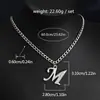 Colar Europeu e Americano Popular Transfronteiriço com 26 Letras Inglesas Cravejadas de Diamantes Acessórios de Joalheria Hip-Hop Masculino Aço Inoxidável Colar Nk