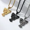Collar Transfronterizo Europeo y Americano del Arcángel San Miguel de Acero de Titanio para Hombre Cadena de Suéter Personalizada de Nicho Literario Retro