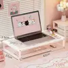 Soporte para laptop con base ampliada y elevada para mejor disipación de calor, diseño tipo rejilla, soporte para pantalla y ajuste de altura de escritorio para uso doméstico