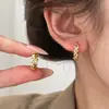 Nuevos Pendientes Entrelazados de Ola Tachonados con Diamantes Estilo Transfronterizo, Simples y de Moda, Brazaletes de Oreja Versátiles y Elegantes para Mujer, Estilo Minimalista de Nicho