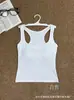 Camisole Modal com Costas Nadador para Primavera e Verão, com Bojo de Látex Integrado, Cor Sólida e Design Elegante que Modela o Corpo para Usar por Cima