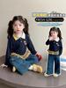 Traje de Otoño para Niñas 2025 Nuevo Estilo Estilo Infantil Camisa Polo Sudadera Jeans para Niña Pequeña Traje de Otoño