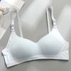 Íntimos Brillantes de Algodón Puro para Mujer, Push-Up, Anticaída, Soporte Lateral, Estilo Coreano Sencillo para Estudiante Universitaria, Sujetador sin Varillas