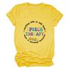 Comercio transfronterizo de Amazon: enseña a los niños a hablar, nueva camiseta de moda para mujer de manga corta al por mayor