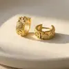 Pendientes Minimalistas Europeos y Americanos de Sol, Luna y Estrella Microincrustados con Circonita, Acero Inoxidable Chapado en Oro de 18 Quilates, Pendientes Elegantes de Moda y Versátiles