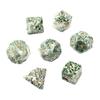 Dados Poliedros de Pedra Verde Natural com Pontos Gravados Dnd Dungeons and Dragons Conjunto de Sete Peças Z02