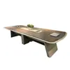 Mesa de Conferência, Mesa Longa, Mesa de Conferência de Escritório Simples e Moderna, Combinação de Mesa Longa e Cadeiras, Mesa de Negociação Curva Pintada, Mesa e Cadeiras Grandes
