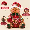 Muñeco de Peluche con Forma de Árbol de Navidad Bolsa para Snacks Transparente con Ventana Corazón Adorno de Escritorio Festivo