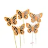 Nueva Decoración de Cumpleaños Recorte Doble Capa Mariposa Tarjeta para Pastel de Fiesta Boda Brillo Azul Tarjeta para Mesa de Postres