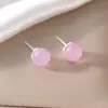 Aretes de Cerámica con Cuentas de Ágata Natural, Frescos y Sencillos, Aretes de Cerámica Dulces y con Estilo, Tachuelas de Cerámica Únicas y Elegantes