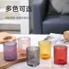 Taza de Vidrio para Vela de Aromaterapia Colorida en Relieve de Alta Calidad Botella de Aromaterapia de Gama Alta Botella Vacía Contenedor de Vela Taza de Vela Transfronterizo