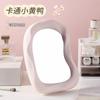 Espejo de Maquillaje de Plástico Color Crema para Dormitorio y Uso en Casa, Espejo Ajustable, Espejo de Tocador Irregular, Espejo de Princesa de Escritorio