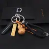 Doce Signos del Zodiaco Calabaza de Madera de Durazno con Llavero de Barra de Oro Hebilla de Cinturón de Cuero Colgante de la Suerte Zodiacal Regalo de Negocios