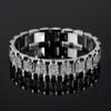 Fuente de comercio electrónico transfronterizo Pulsera de acero inoxidable para hombre europea y americana CNC con incrustaciones de diamantes Oro Tuhao pulsera de acero titanio para hombre