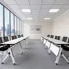 Juego de mesa y silla para sala de lectura de biblioteca, mesa de entrenamiento plegable con ruedas para instituciones educativas, mesa de entrenamiento larga y modular
