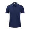 Polo de manga corta para hombre, de verano, color liso, de media manga, de seda helada, fino, holgado, de marca moderna, color negro