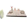 Tienda de Té de Leche para Snacks Combinación de Mesa y Silla de Madera Maciza Cabina de Casa de Té Sofá Mesa y Silla de Pared para Restaurante Cabina Silla de Cafetería